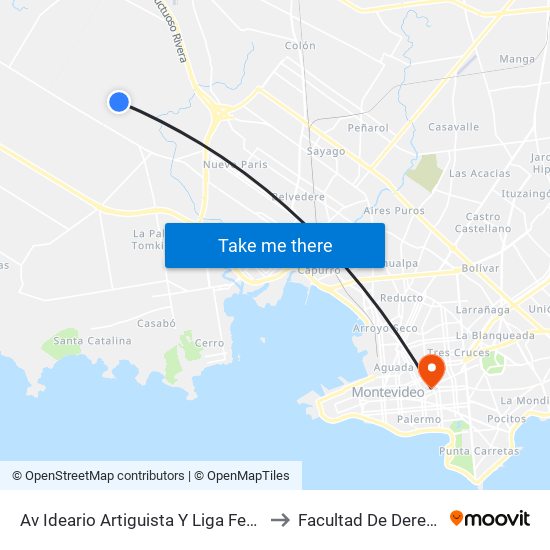 Av Ideario Artiguista Y Liga Federal to Facultad De Derecho map