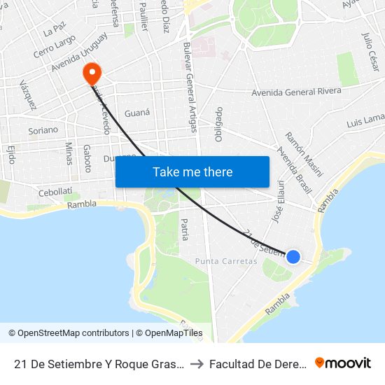 21 De Setiembre Y Roque Graseras to Facultad De Derecho map