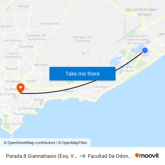 Parada 8 Giannattasio (Esq. Venezuela) to Facultad De Odontología map