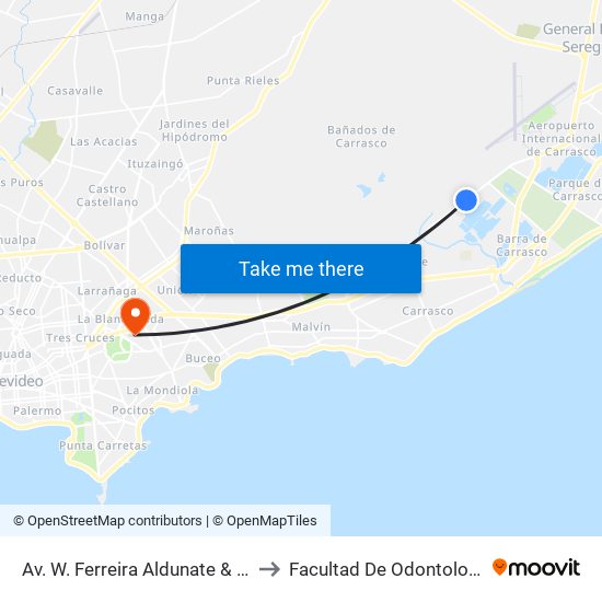 Av. W. Ferreira Aldunate & Sol to Facultad De Odontología map