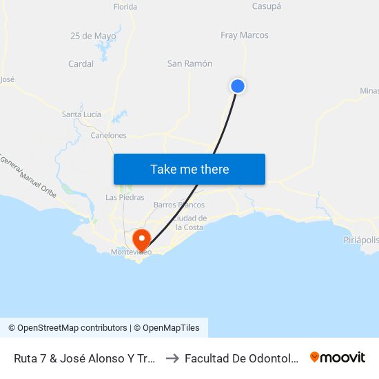 Ruta 7 & José Alonso Y Trelles to Facultad De Odontología map