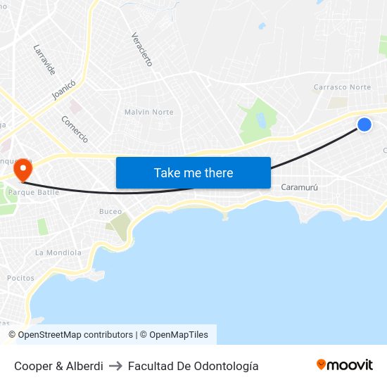 Cooper & Alberdi to Facultad De Odontología map