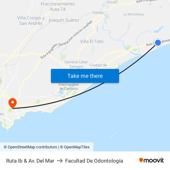 Ruta Ib & Av. Del Mar to Facultad De Odontología map