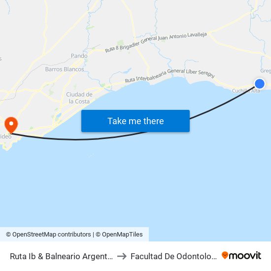 Ruta Ib & Balneario Argentino to Facultad De Odontología map