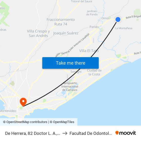 De Herrera, 82 Doctor L. A., 101 to Facultad De Odontología map