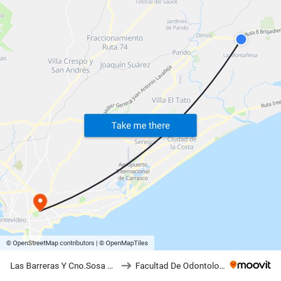 Las Barreras Y Cno.Sosa Diaz to Facultad De Odontología map