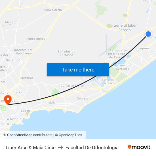 Líber Arce & Maia Circe to Facultad De Odontología map