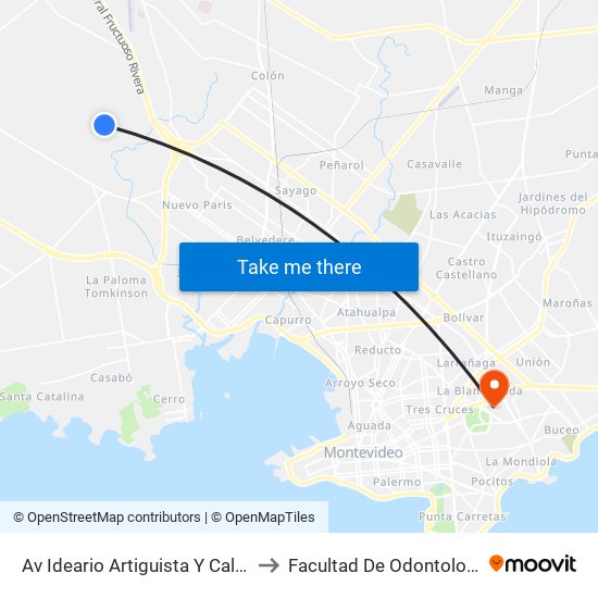 Av Ideario Artiguista Y Calle E to Facultad De Odontología map