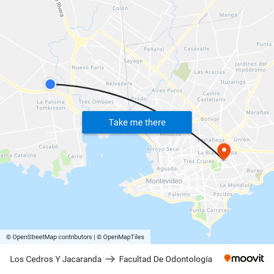 Los Cedros Y Jacaranda to Facultad De Odontología map