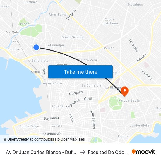 Av Dr Juan Carlos Blanco - Dufort Y Alvarez to Facultad De Odontología map