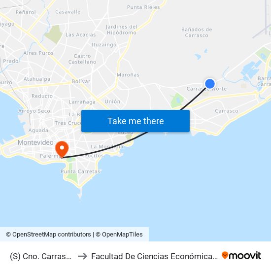 (S) Cno. Carrasco & Cooper to Facultad De Ciencias Económicas Y De Administración map