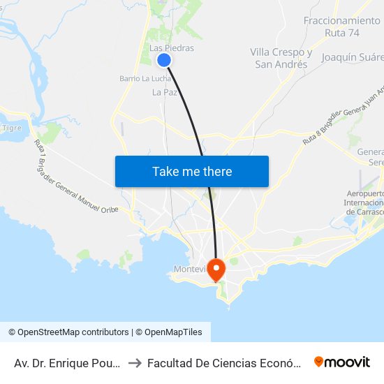 Av. Dr. Enrique Pouey & Manuel Freire to Facultad De Ciencias Económicas Y De Administración map