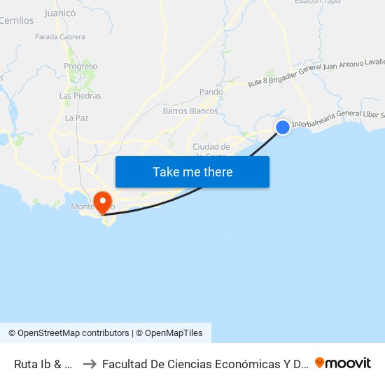 Ruta Ib & Yapeyú to Facultad De Ciencias Económicas Y De Administración map