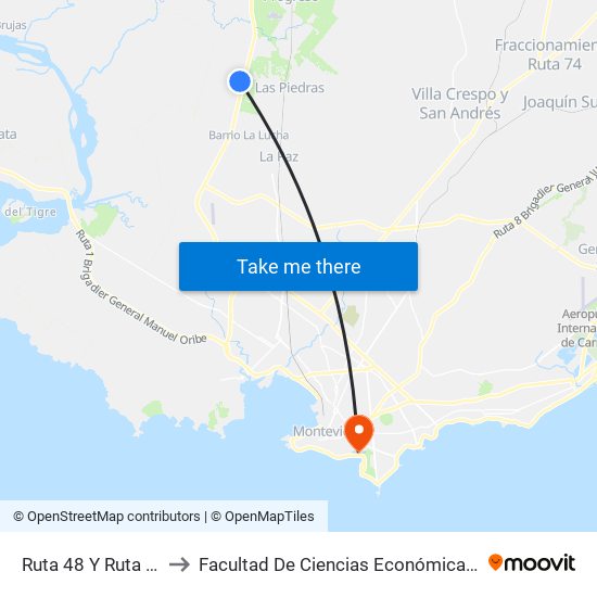 Ruta 48 Y Ruta 5 - Logipark to Facultad De Ciencias Económicas Y De Administración map
