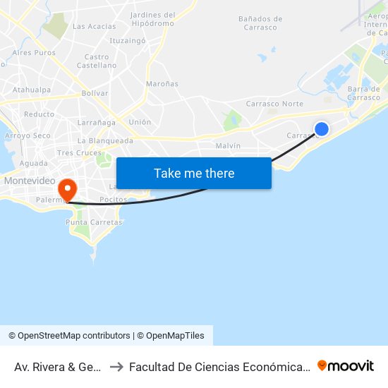 Av. Rivera & General Nariño to Facultad De Ciencias Económicas Y De Administración map