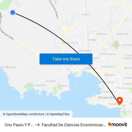 Cno Pauru Y Psje Pelaez to Facultad De Ciencias Económicas Y De Administración map