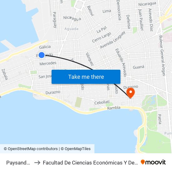 Paysandú, 896 to Facultad De Ciencias Económicas Y De Administración map