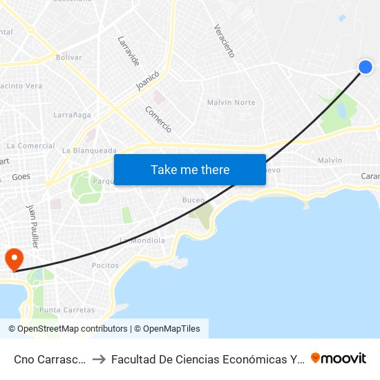 Cno Carrasco Y Etna to Facultad De Ciencias Económicas Y De Administración map