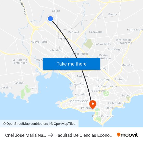 Cnel Jose Maria Navajas - Cno Edison to Facultad De Ciencias Económicas Y De Administración map