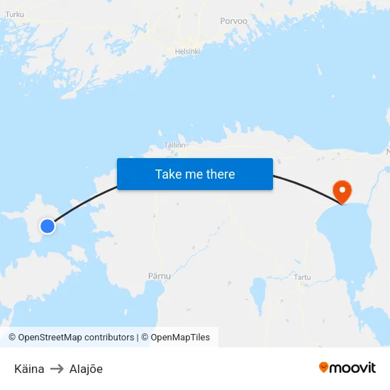 Käina to Alajõe map