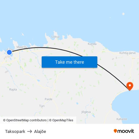 Taksopark to Alajõe map