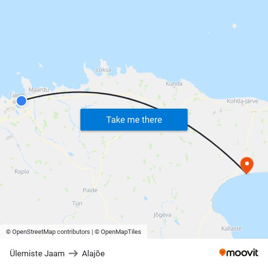 Ülemiste Jaam to Alajõe map