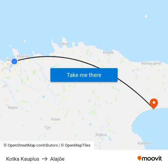 Kotka Kauplus to Alajõe map