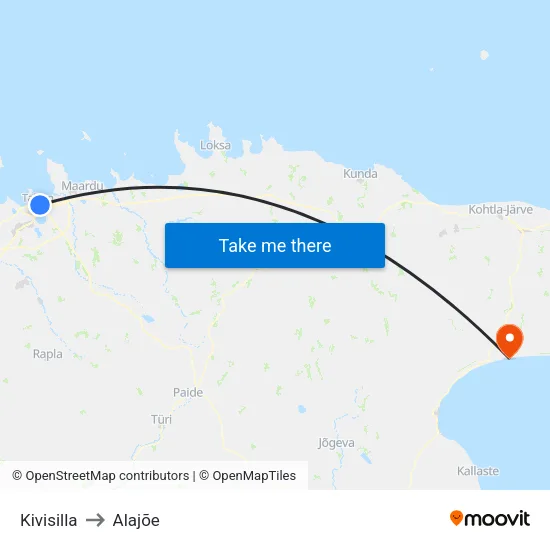 Kivisilla to Alajõe map