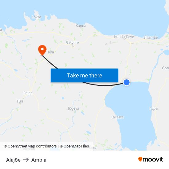 Alajõe to Ambla map