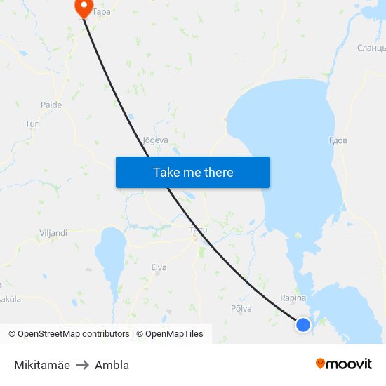 Mikitamäe to Ambla map
