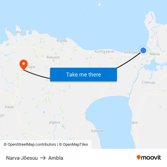 Narva-Jõesuu to Ambla map