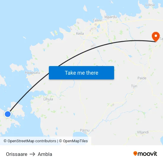 Orissaare to Ambla map