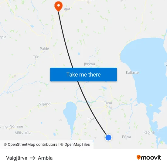 Valgjärve to Ambla map