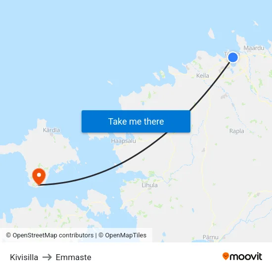 Kivisilla to Emmaste map