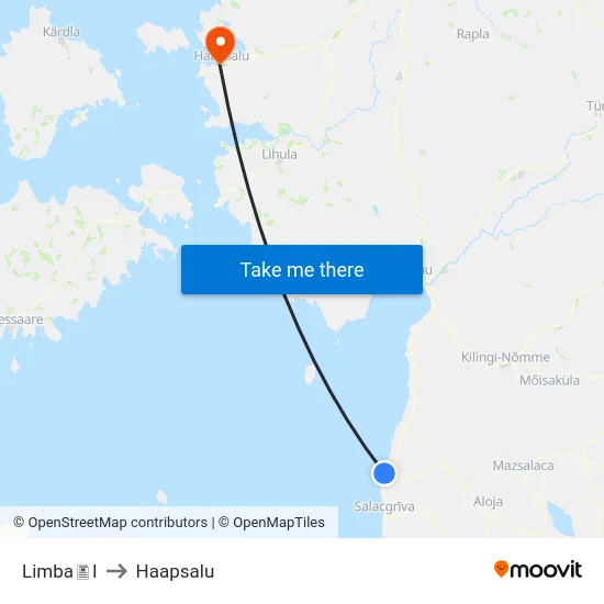 LimbaI to Haapsalu map