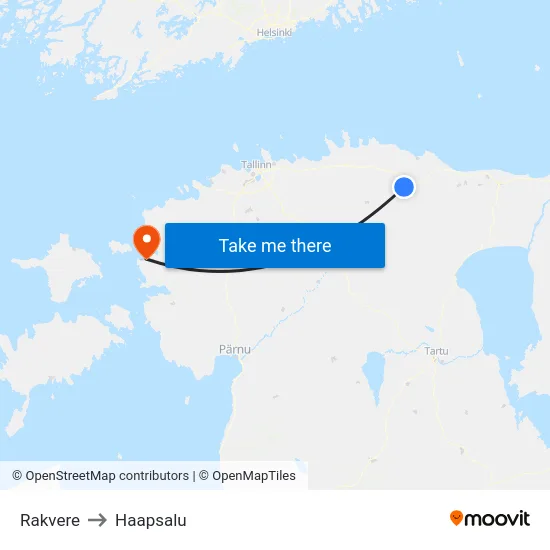 Rakvere to Haapsalu map