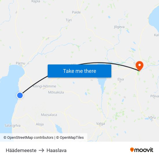 Häädemeeste to Haaslava map