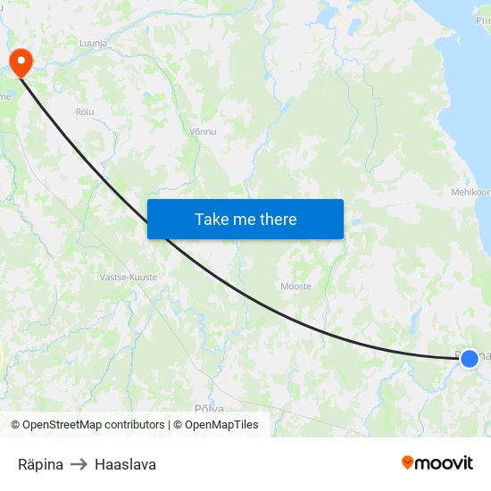 Räpina to Haaslava map