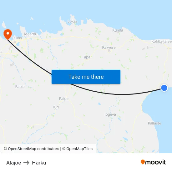 Alajõe to Harku map