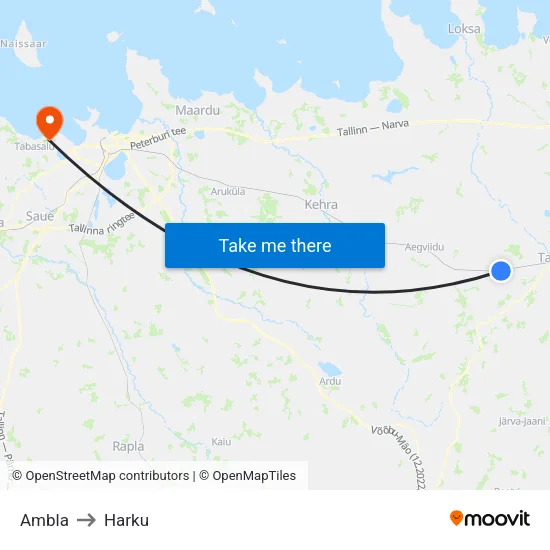 Ambla to Harku map