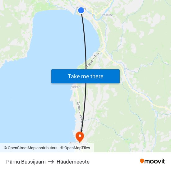 Pärnu Bussijaam to Häädemeeste map