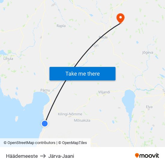 Häädemeeste to Järva-Jaani map