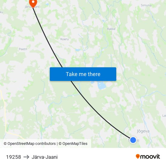 19258 to Järva-Jaani map