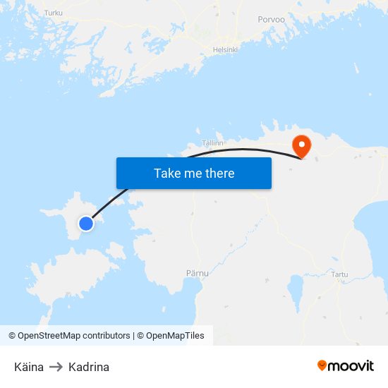 Käina to Kadrina map