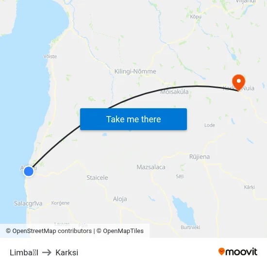 LimbaI to Karksi map