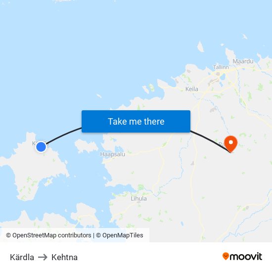 Kärdla to Kehtna map