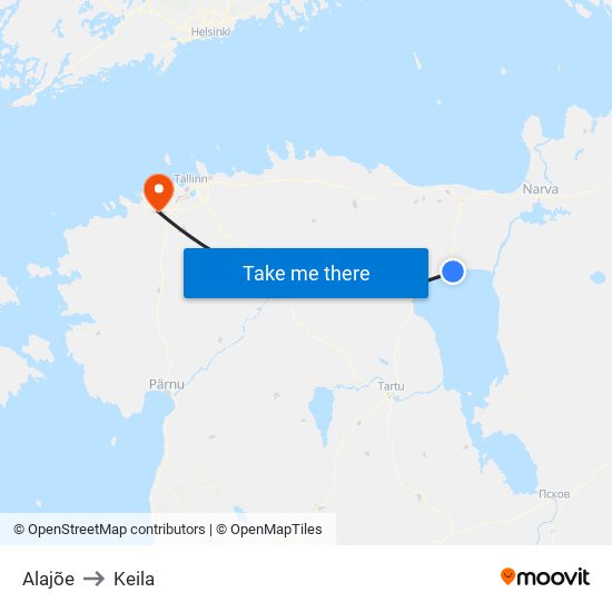 Alajõe to Keila map