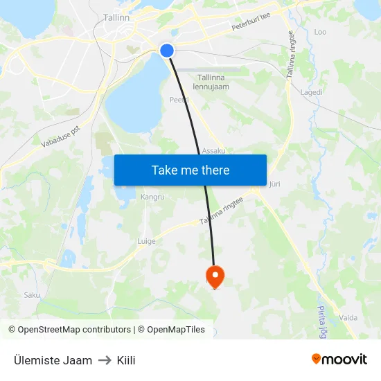 Ülemiste Jaam to Kiili map