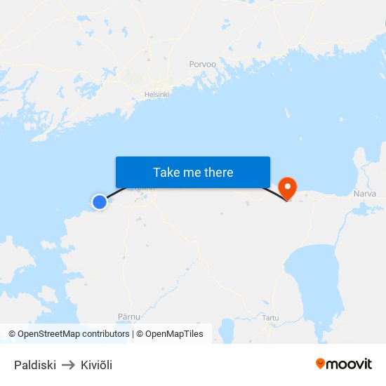 Paldiski to Kiviõli map