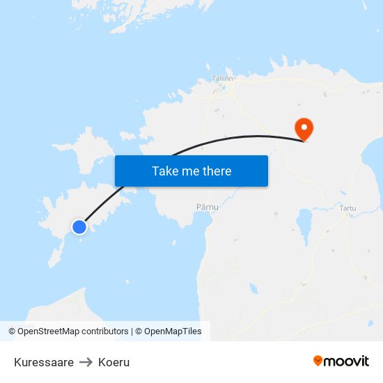 Kuressaare to Koeru map